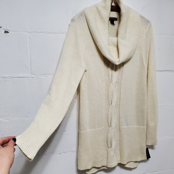 INC International Concepts Women's Knit Tunic Sweater. Large, Buttercream F-172 - Picture 6 of 11